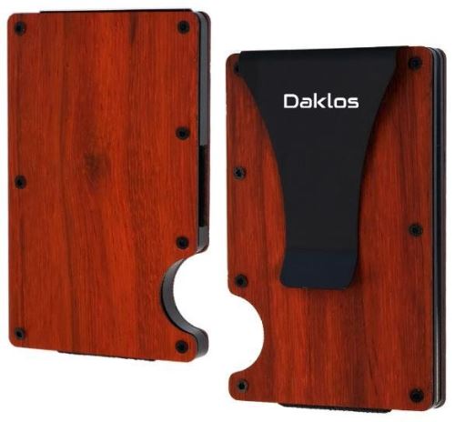 Peňaženka Daklos Wood RFID s klipom santalové drevo