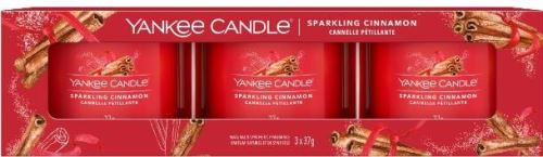 Sviečka YANKEE CANDLE Sparkling Cinnamon 3× 37 g