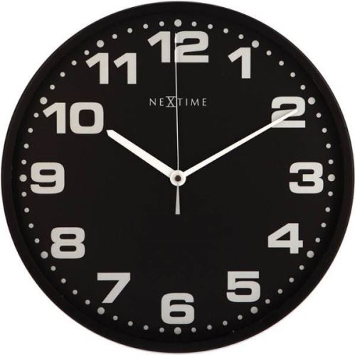 Dizajnové nástenné hodiny 3053zw Nextime Dash Black 35cm