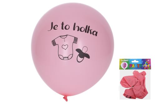 Balónik nafukovací 30 cm - sada 5ks, Holka