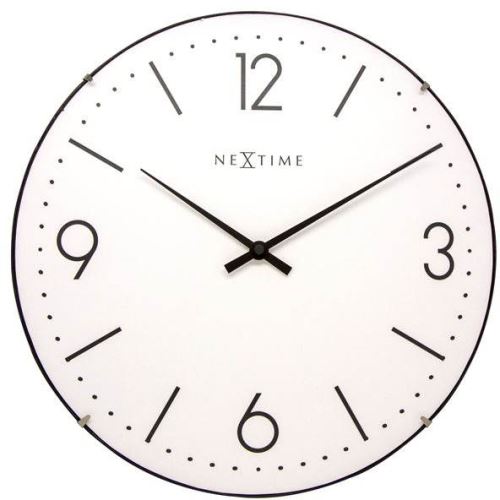 Dizajnové nástenné hodiny 3157wi Nextime Basic Dome 35cm