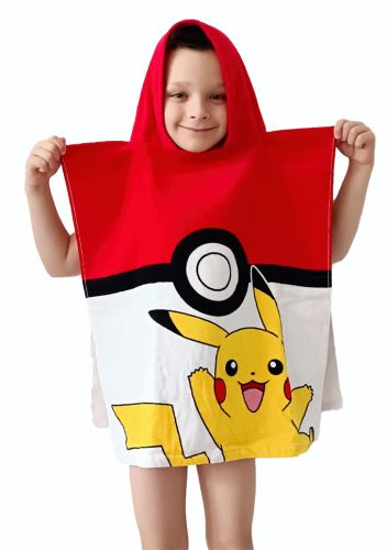 Detské pončo Pokémon Pokéball a Pikachu