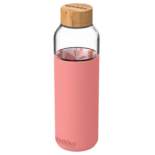 Sklenená fľaša na vodu Flow 660 ml, Quokka, pink botanical