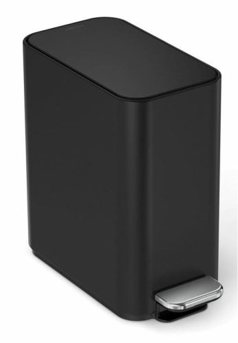 Pedálový úzky odpadkový kôš Simplehuman – 5 l, matná čierna oceľ