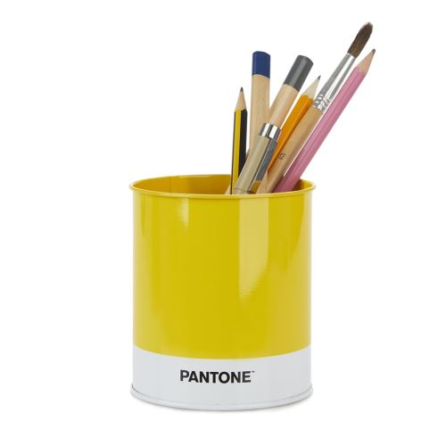 Balvi Stojanček na ceruzky Pantone 27381, kov, v.10 cm, žltý