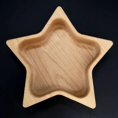 Miska AMADEA Drevená miska v tvare hviezdy, masívne drevo, rozmer 21x21x4, 5 cm