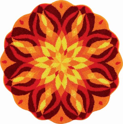 Kúpeľňová predložka GRUND SEBEREALIZÁCIA Mandala kruhová o 60 cm, oranžová