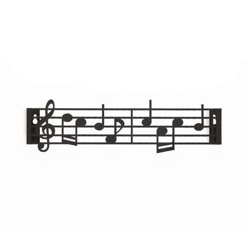 BALVI Věšáček na klíče nástěnný Music 27445, kov, š.21 cm, černý
