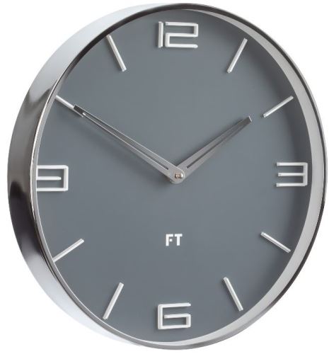 Dizajnové nástenné hodiny Future Time FT3010GY Flat grey 30cm