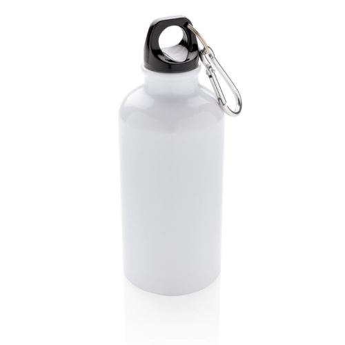 Outdoorová fľaša s karabínou 400 ml, XD Design, biela