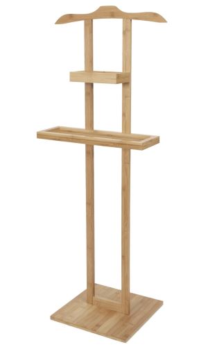 Bambusový stojan na oblečenie s odkladacou plochou Compactor Bamboo - 44,5 x 32 x 115 cm
