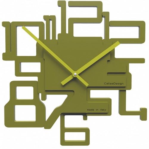 Dizajnové hodiny 10-003 CalleaDesign Kron 32cm (viac farebných verzií) Farba zelená oliva-54