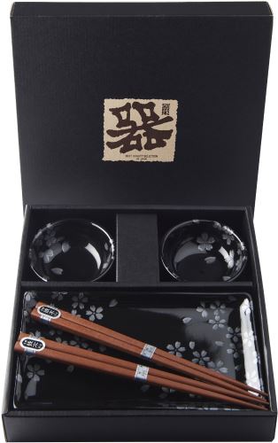 Set Made In Japan Sushi set Black Sakura 6 ks
