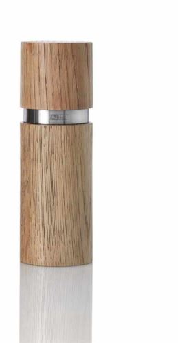 AdHoc Mlynček na korenie a soľ Textúra, CeraCut, dubové drevo prírodné 15 cm