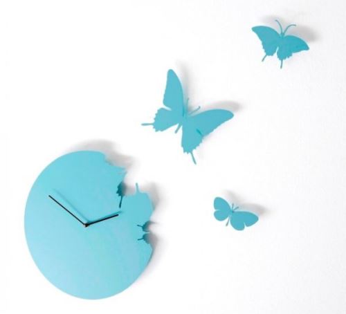 Dizajnové hodiny Diamantino & Domeniconi Butterfly sky blue 40cm