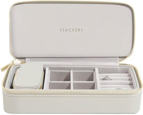 Šperkovnica Stackers, Cestovná šperkovnica Oatmeal Large Zipped Jewellery Box | krémová
