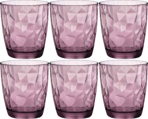 Sada pohárov BORMIOLI Poháre DIAMOND 300ml fialová, 6 ks