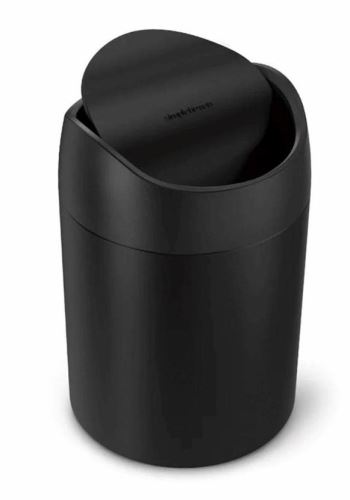 Simplehuman Mini odpadkový kôš na stôl, 1,5 l, matná čierna oceľ, CW2100