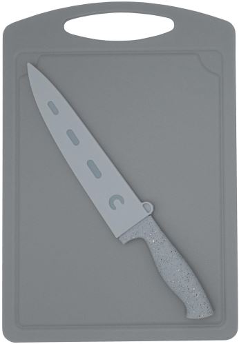 Krájacia doska STEUBER s nožom Chef sivá 36x25 cm