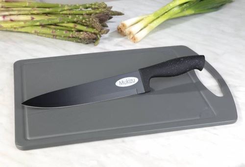 Krájecí deska STEUBER s nožem Chef černá 36x25 cm