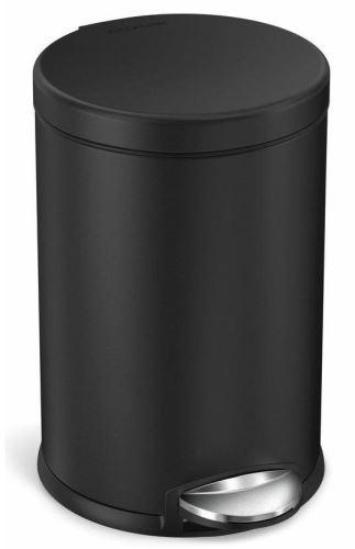 Pedálový odpadkový kôš Simplehuman – 4,5 l, okrúhly, matná čierna oceľ