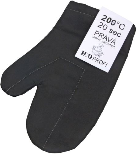Chňapka H&D Kuchyňská rukavice, pravá, černá, 30x19 cm