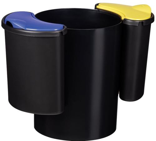 Kôš na triedený odpad Rossignol Modultri 59762, 16 + (2 x 4,5) L, čierny