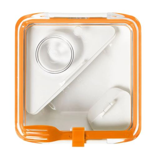 Lunch box BLACK + BLUM Appetit, 880ml, biely / oranžový