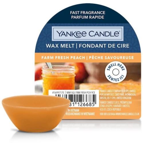 Vonný vosk YANKEE CANDLE Farm Fresh Peach 22 g, ovocná vôňa, materiál sójový vosk, hmotn