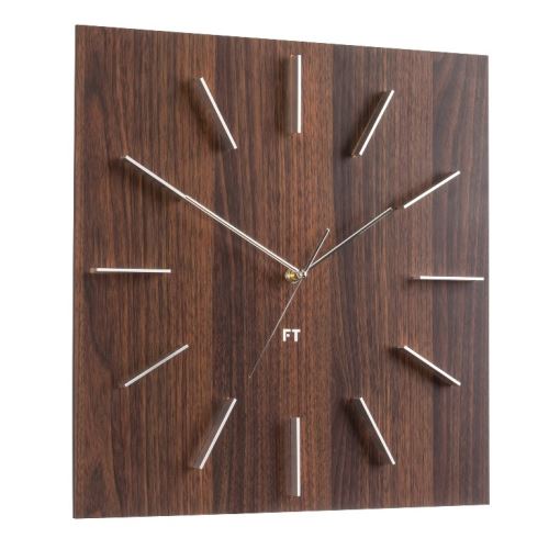 Dizajnové nástenné hodiny Future Time FT1010WE Square dark natural brown 40cm