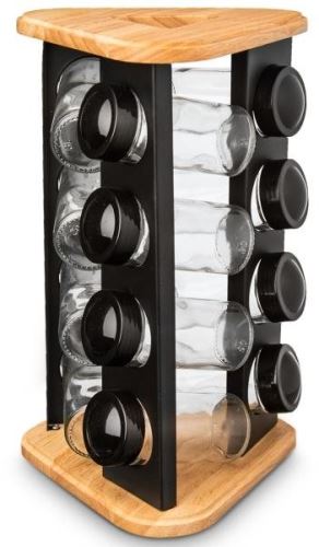 Kořenka ORION Kořenka sklo/plast 12 ks+stojan dřevo/kov BLACK