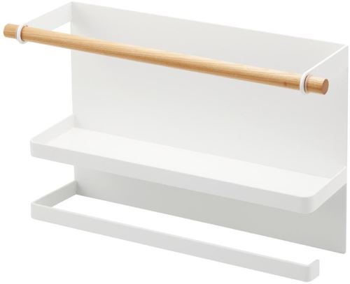 YAMAZAKI Držák papírových utěrek s poličkou Tosca 5087, š.32 cm, bílý