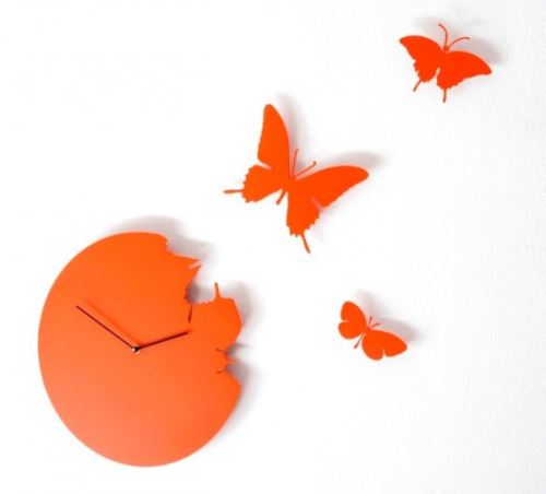 Dizajnové hodiny Diamantino & Domeniconi Butterfly orange 40cm