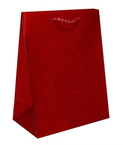 Darčeková taška Goba glitter veľká červená, 2802