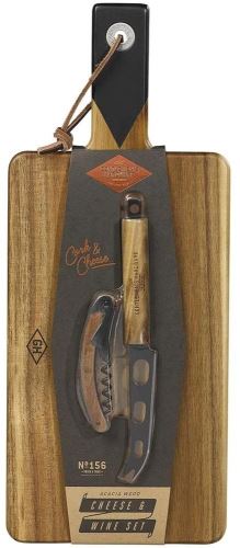 Krájacia doska Gentlemen's Hardware Doštička na syr, vrátane noža na syr a otvárača na víno