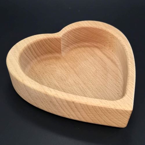 Miska AMADEA Drevená miska v tvare srdca, masívne drevo, rozmer 13,5x13,5x4,5 cm