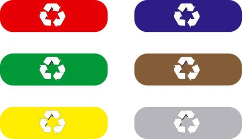 Lepiace etikety na rozlíšenie triedeného odpadu Caimu Brevetti Divido