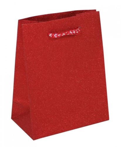 Darčeková taška Goba glitter malá červená, 2374