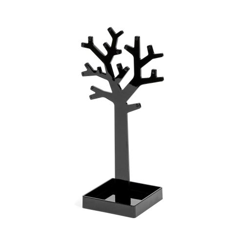 Stojan na šperky v tvare stromu Compactor - čierny plast