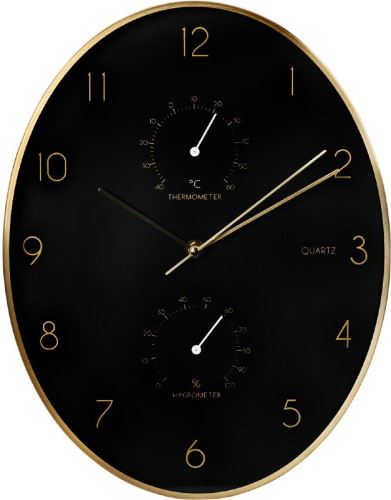 SEGNALE Nástěnné hodiny se zlatým rámem 35 x 27 cm