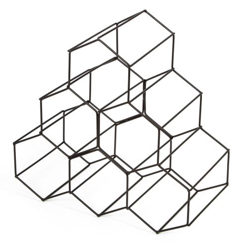 Stojan na víno Compactor Hexagon pre 6 fliaš, matná oceľ, 28x28x14, 5 cm
