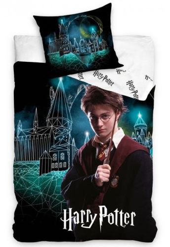 Detské obliečky CARBOTEX obojstranné Harry Potter kúzelné Rokfort 140x200 cm