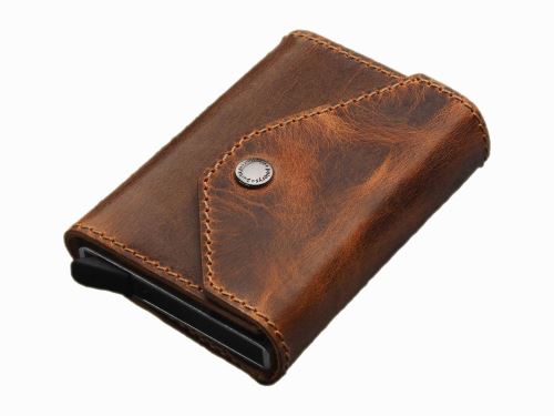 Peňaženka Pularys Pánska kožená peňaženka hnedá, 174631007
