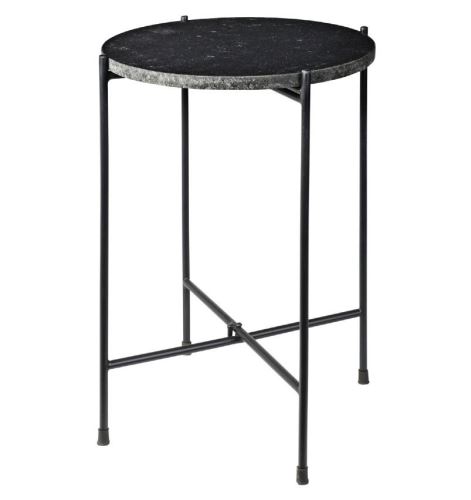 HOMESTYLING Odkládací stolek mramorový černý 35x46 cm