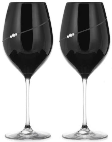 Pohár Diamante poháre na červené víno Silhouette City Black s kamienkami Swarovski 470 ml 2KS