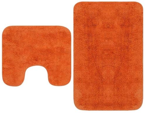 Koupelnová předložka Sada koupelnových předložek 2 kusy textilní oranžová