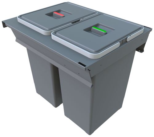 Vstavaný odpadkový kôš Elletipi SQUARE 2.0 - výsuvný, 24+24 L, 45 cm, PA3 INC5045B