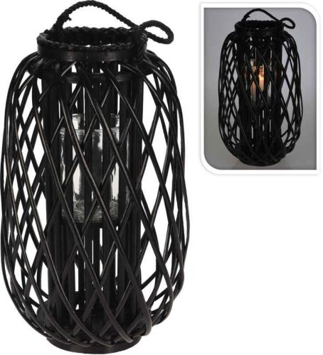PROGARDEN PROGARDEN Lampáš na sviečku pletená vŕba 50 cm čierna KO-438002030