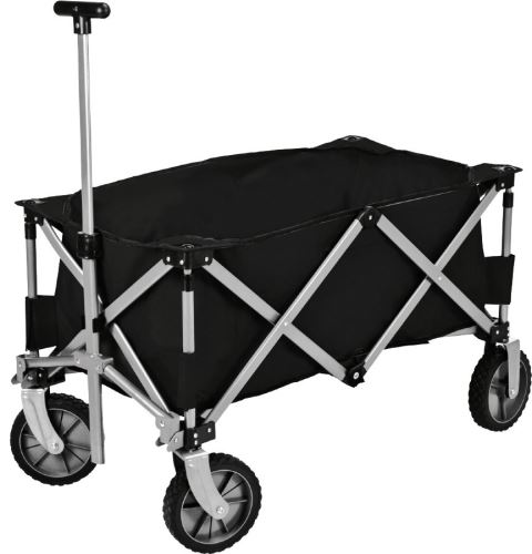 XQMAX Plážový vozík skladací čierny