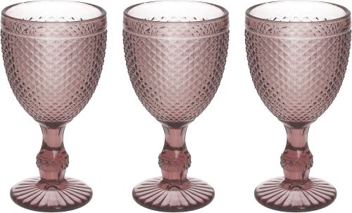 Pohár Tognana Sada pohárov na stopke 3 ks 280 ml ružové CICLAMINO DIAMANTE
